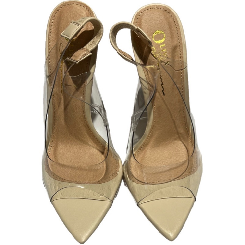 Olivia Fargiano - “barely there” Rose Gold Nude Pumps - Size 6